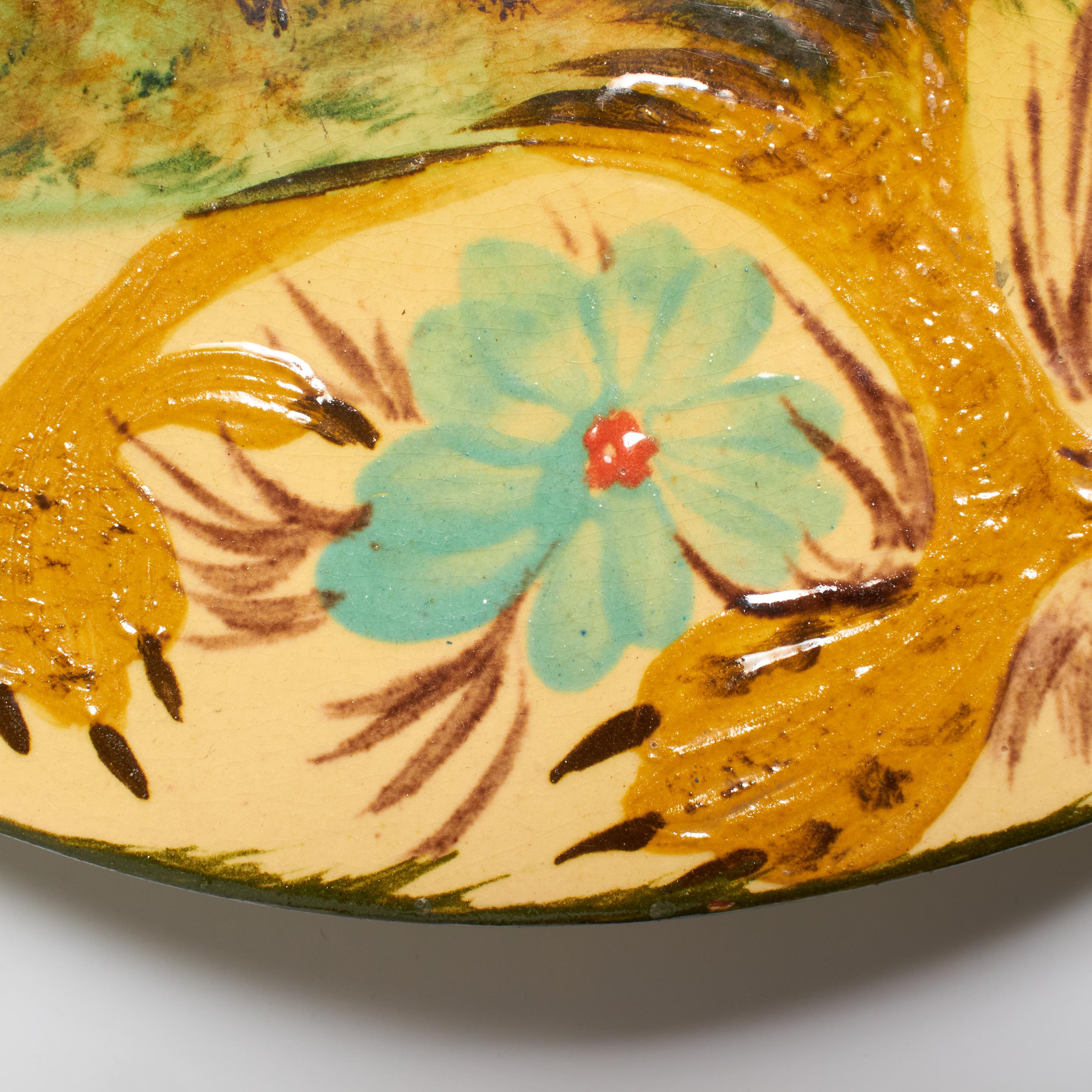 Ceramic Traditional Hand Painted Plate by Catalan Artist Diaz Costa, circa 1960 For Sale 1
