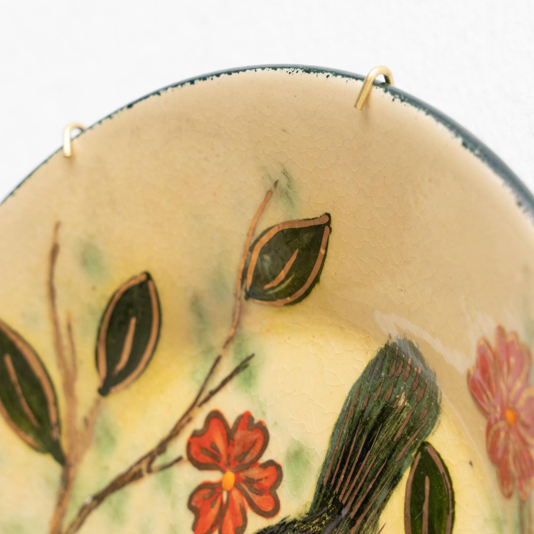 Mid-20th Century Ceramic Traditional Hand Painted Plate by Catalan Artist Diaz COSTA, circa 1960 For Sale