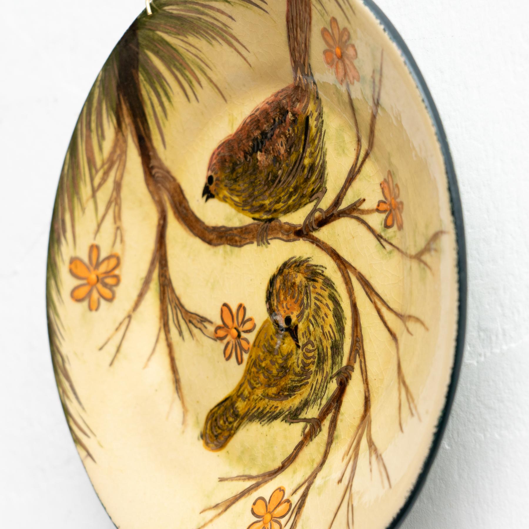 Mid-20th Century Ceramic Traditional Hand Painted Plate by Catalan Artist Diaz Costa, circa 1960 For Sale
