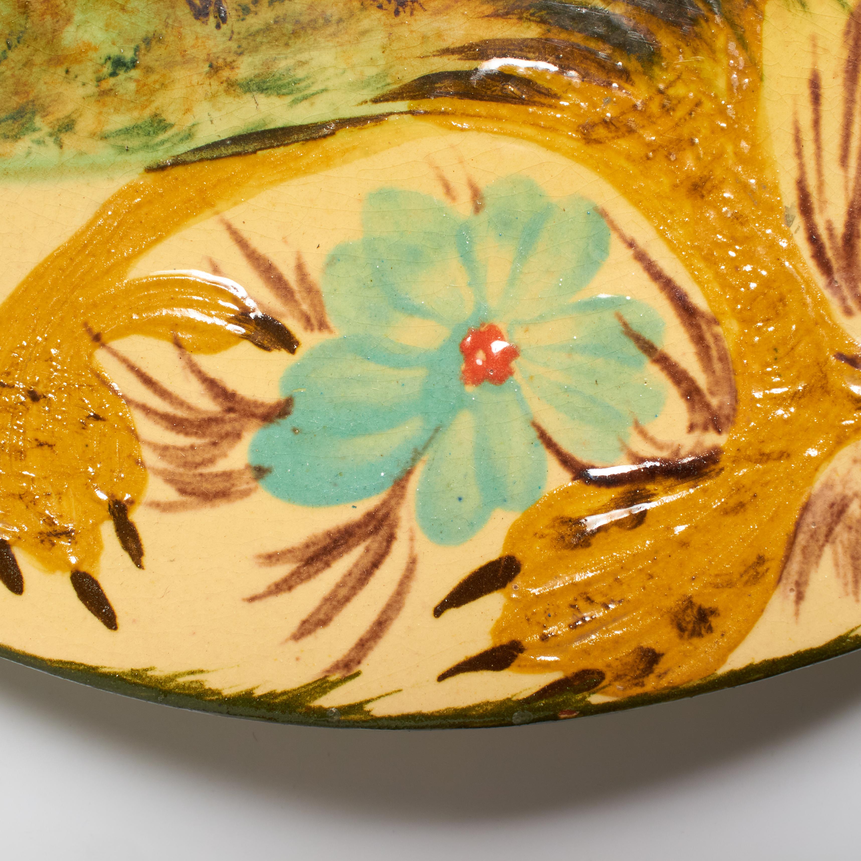 Mid-20th Century Ceramic Traditional Hand Painted Plate by Catalan Artist Diaz Costa, circa 1960 For Sale