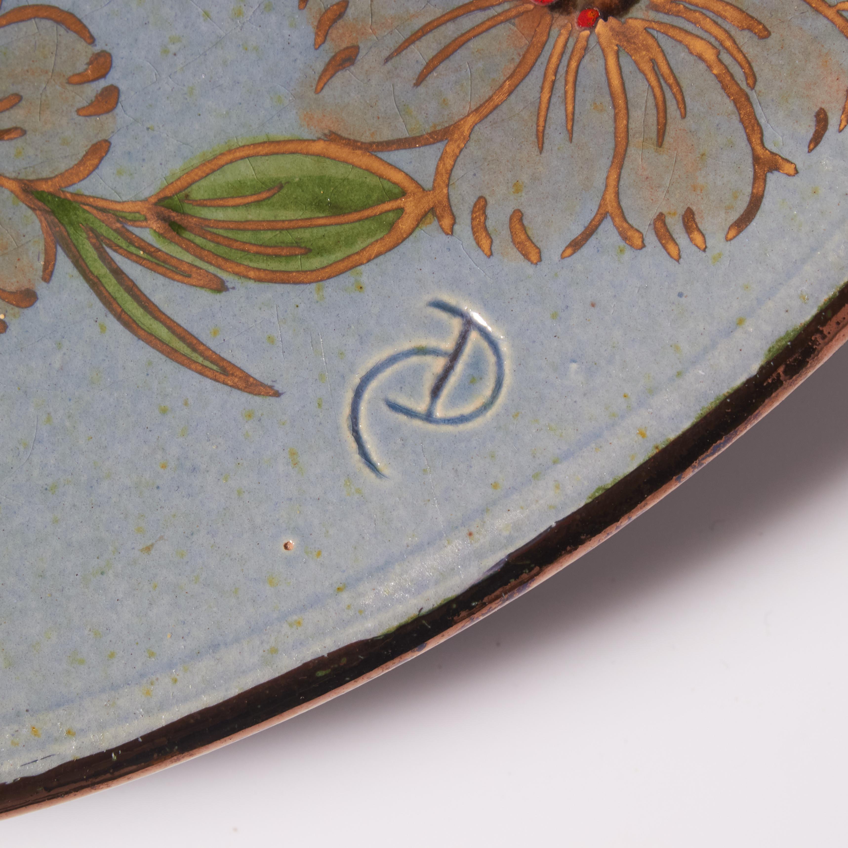 Mid-20th Century Ceramic Traditional Hand Painted Plate by Catalan Artist Diaz Costa, circa 1960 For Sale