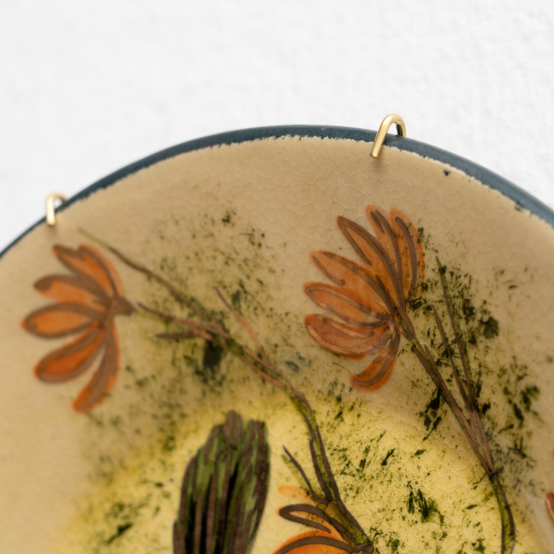Ceramica Piatto tradizionale in ceramica dipinto a mano dall'artista catalano Diaz COSTA, circa 1960 in vendita
