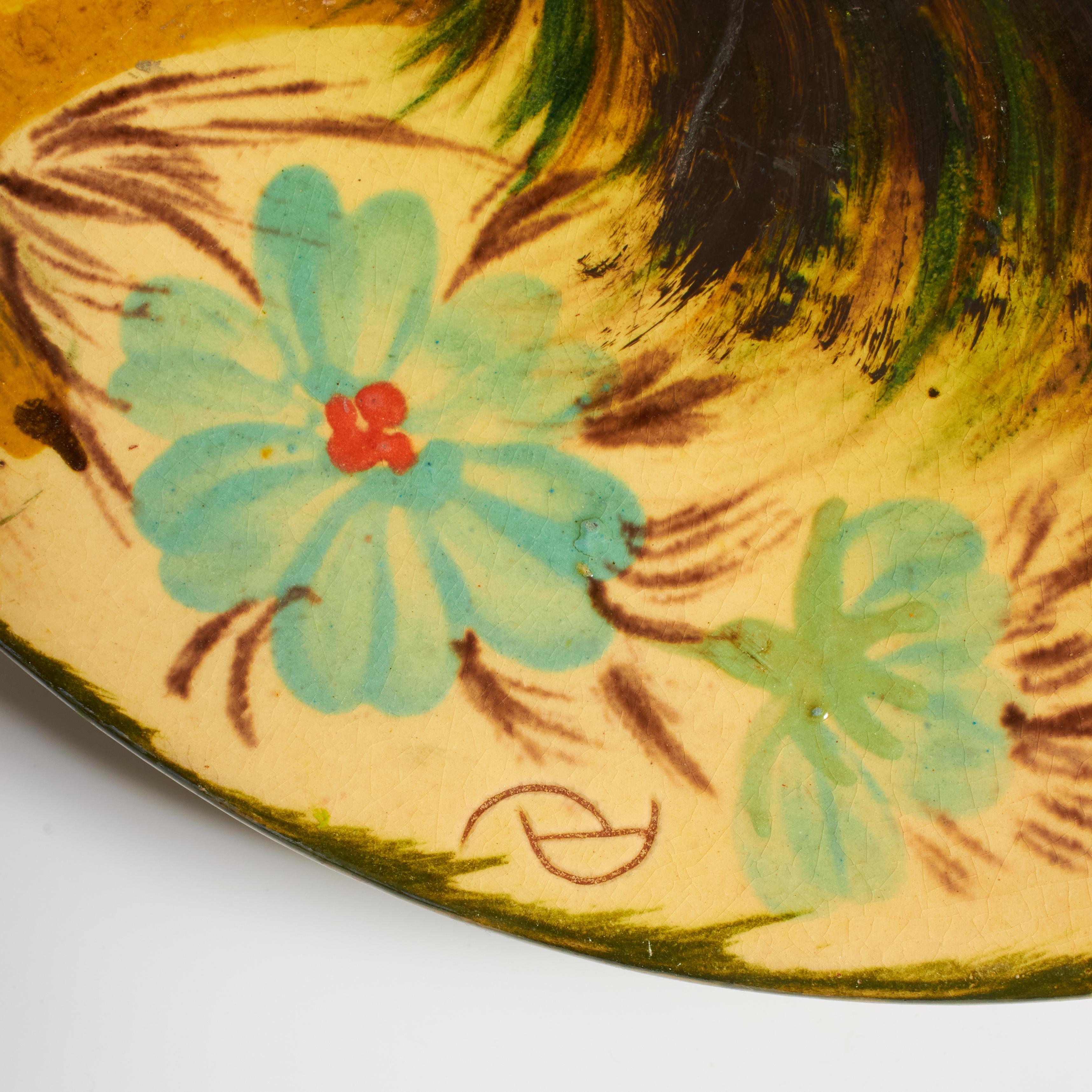 Ceramic Traditional Hand Painted Plate by Catalan Artist Diaz Costa, circa 1960 For Sale 2