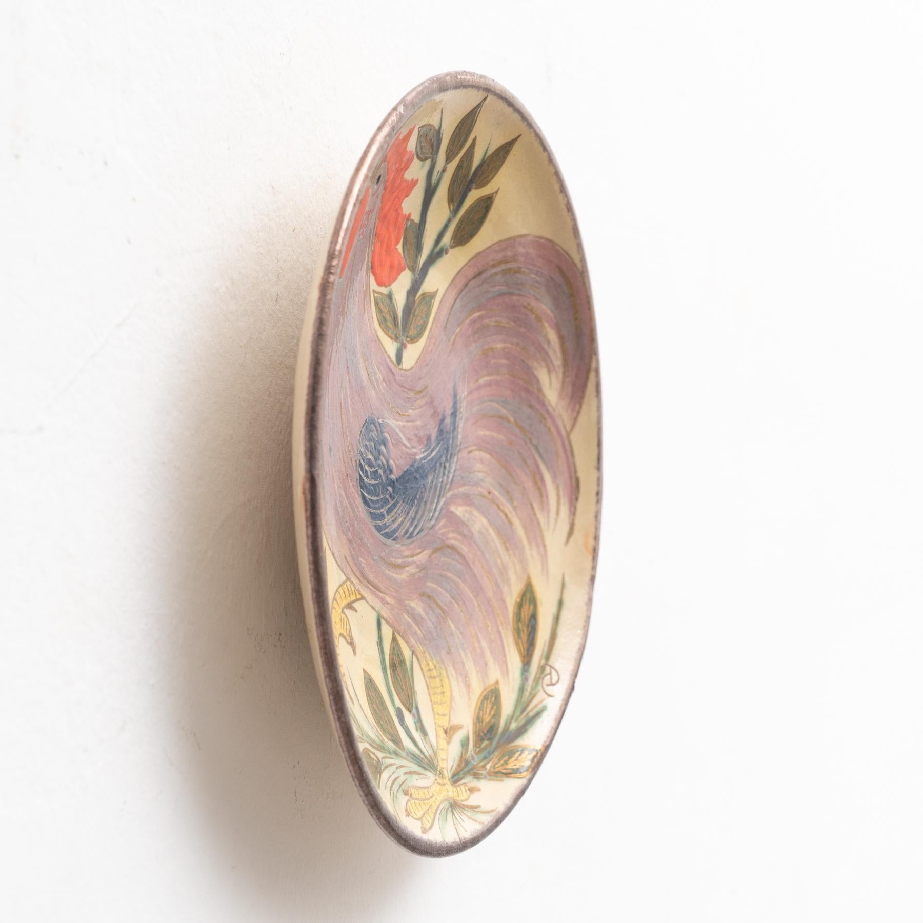 Ceramic Traditional Hand Painted Plate by Catalan Artist Diaz Costa, circa 1960 For Sale 1