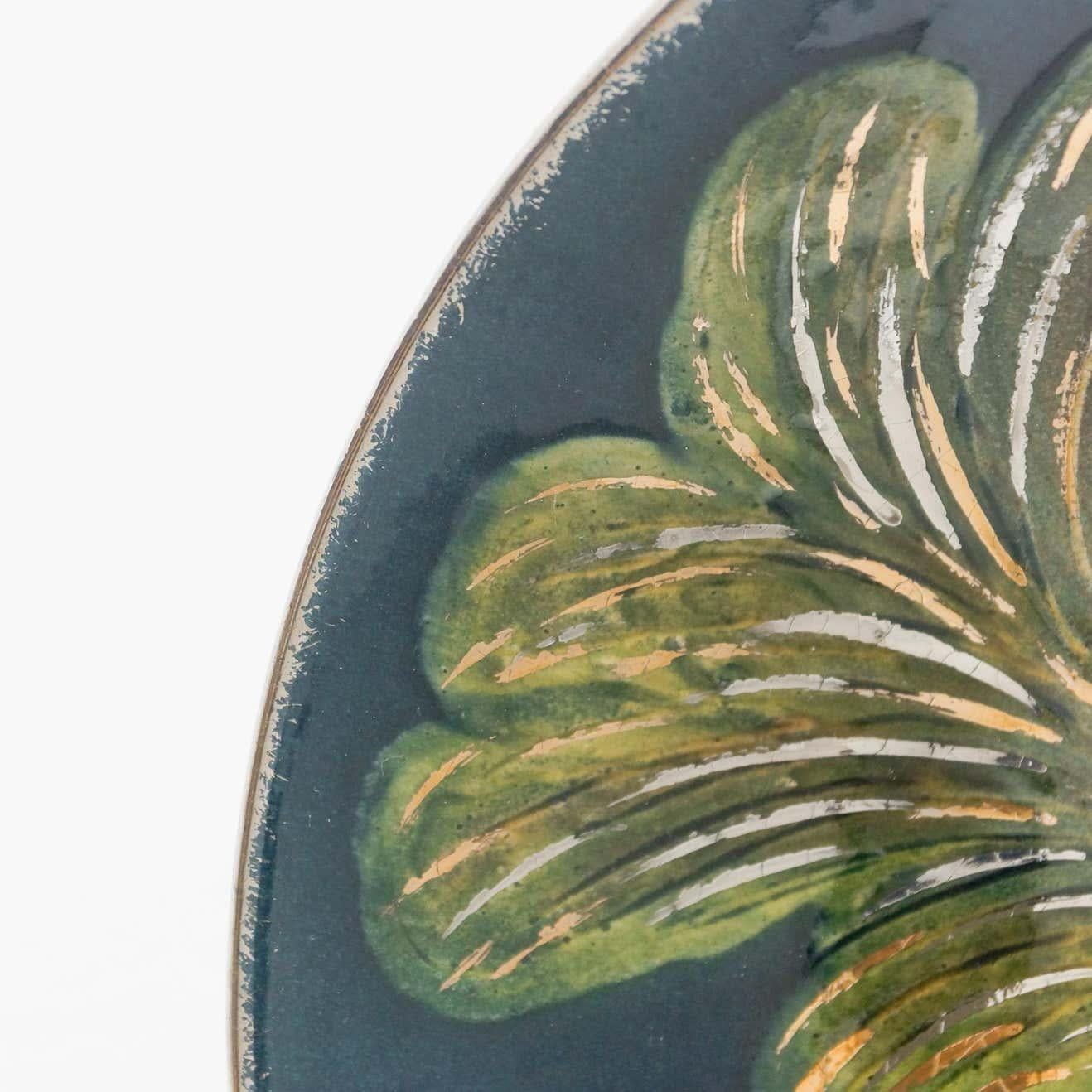 Ceramic Traditional Hand Painted Plate by Catalan Artist Diaz Costa, circa 1960 For Sale 1