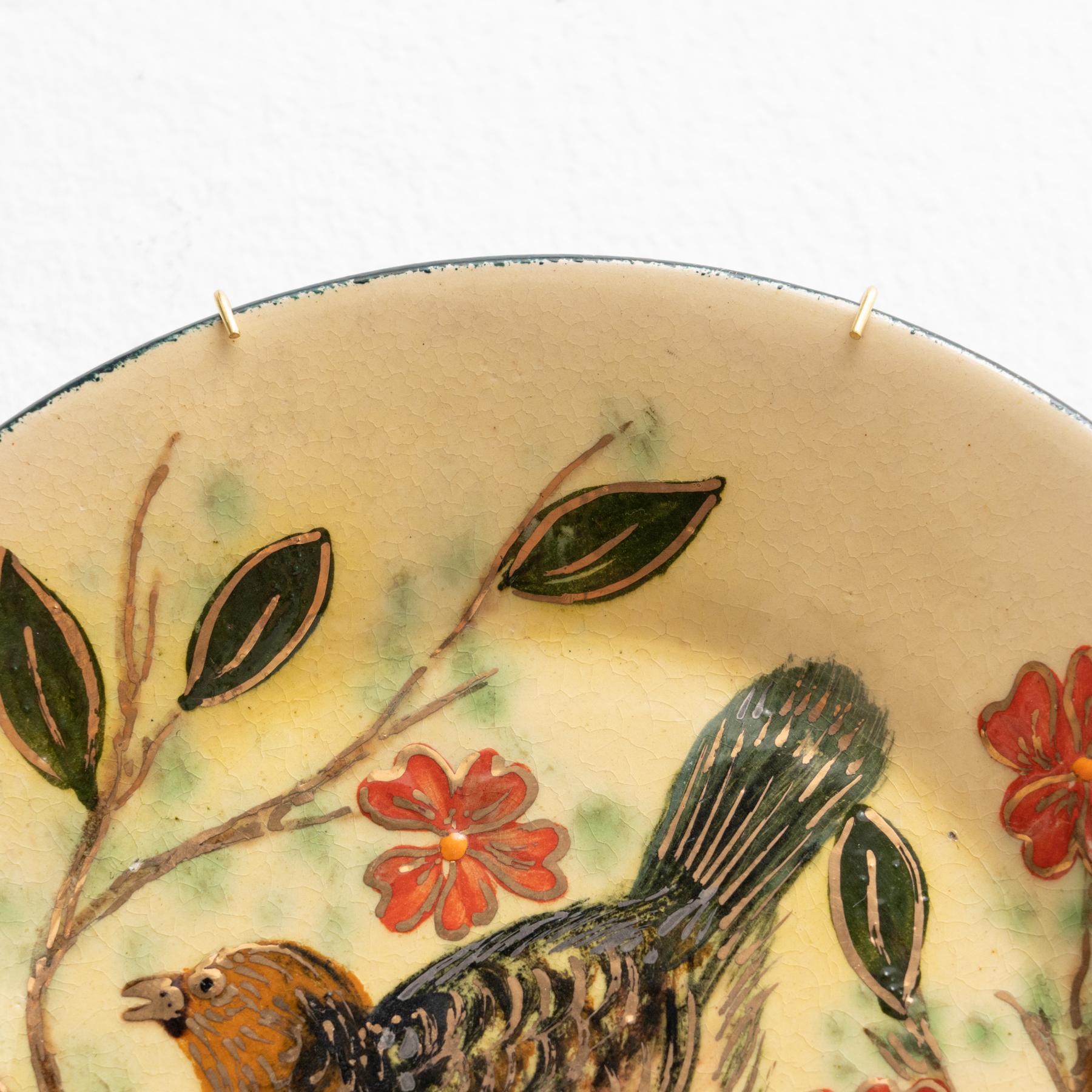 Ceramic Traditional Hand Painted Plate by Catalan Artist Diaz COSTA, circa 1960 1