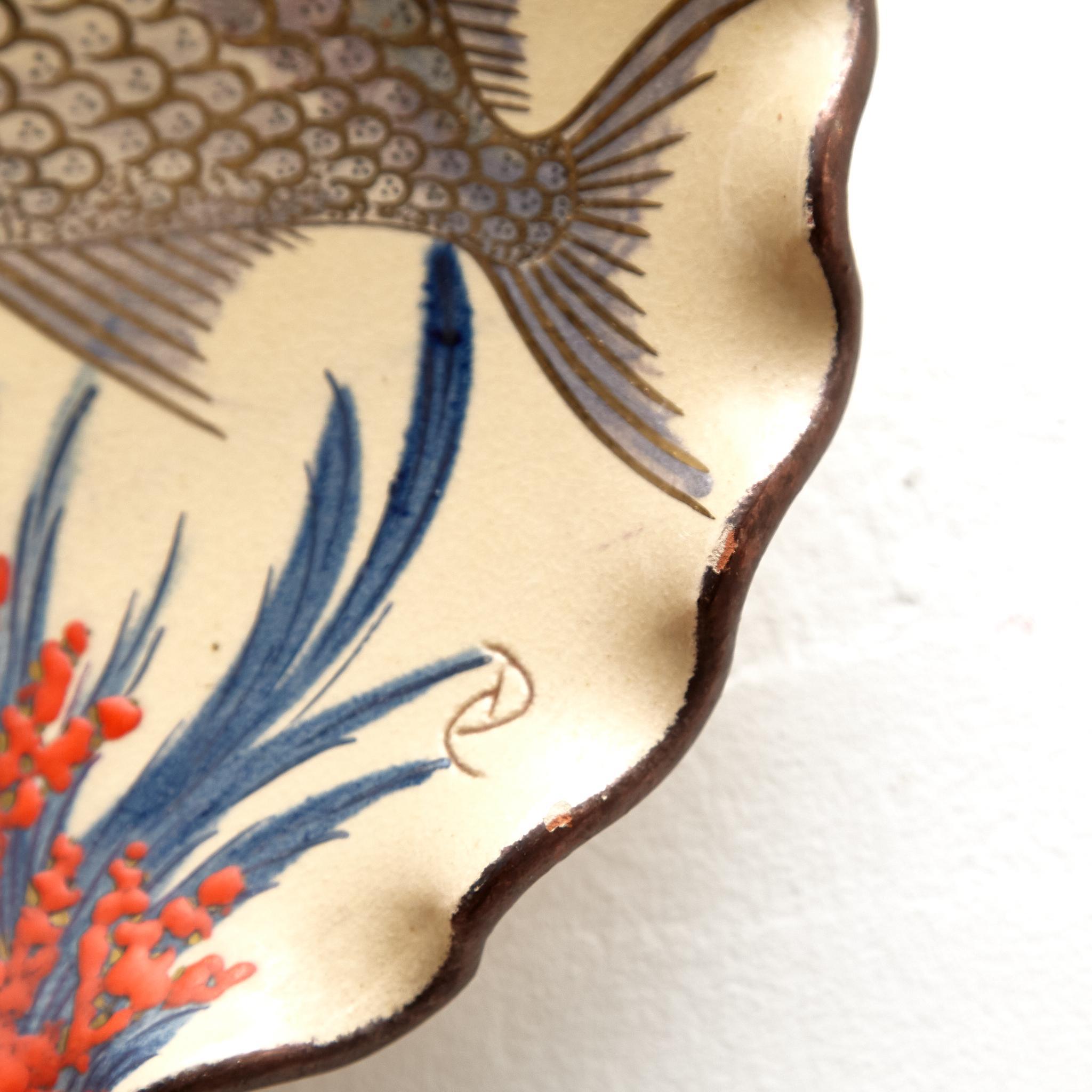 Traditioneller handbemalter Teller aus Keramik des katalanischen Künstlers Diaz Costa, um 1960 im Angebot 1