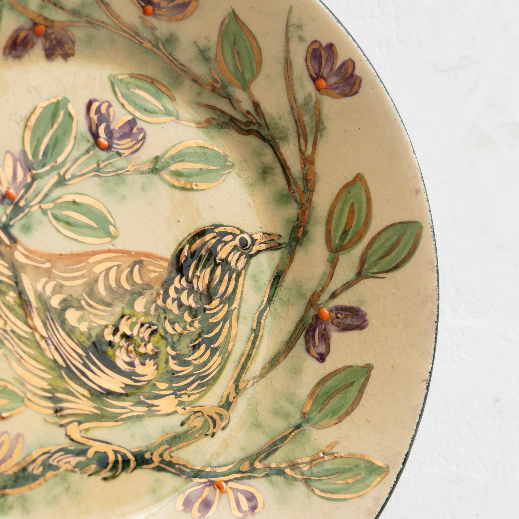 Plato de cerámica tradicional pintado a mano por el artista catalán Díaz COSTA, hacia 1960 en venta 1