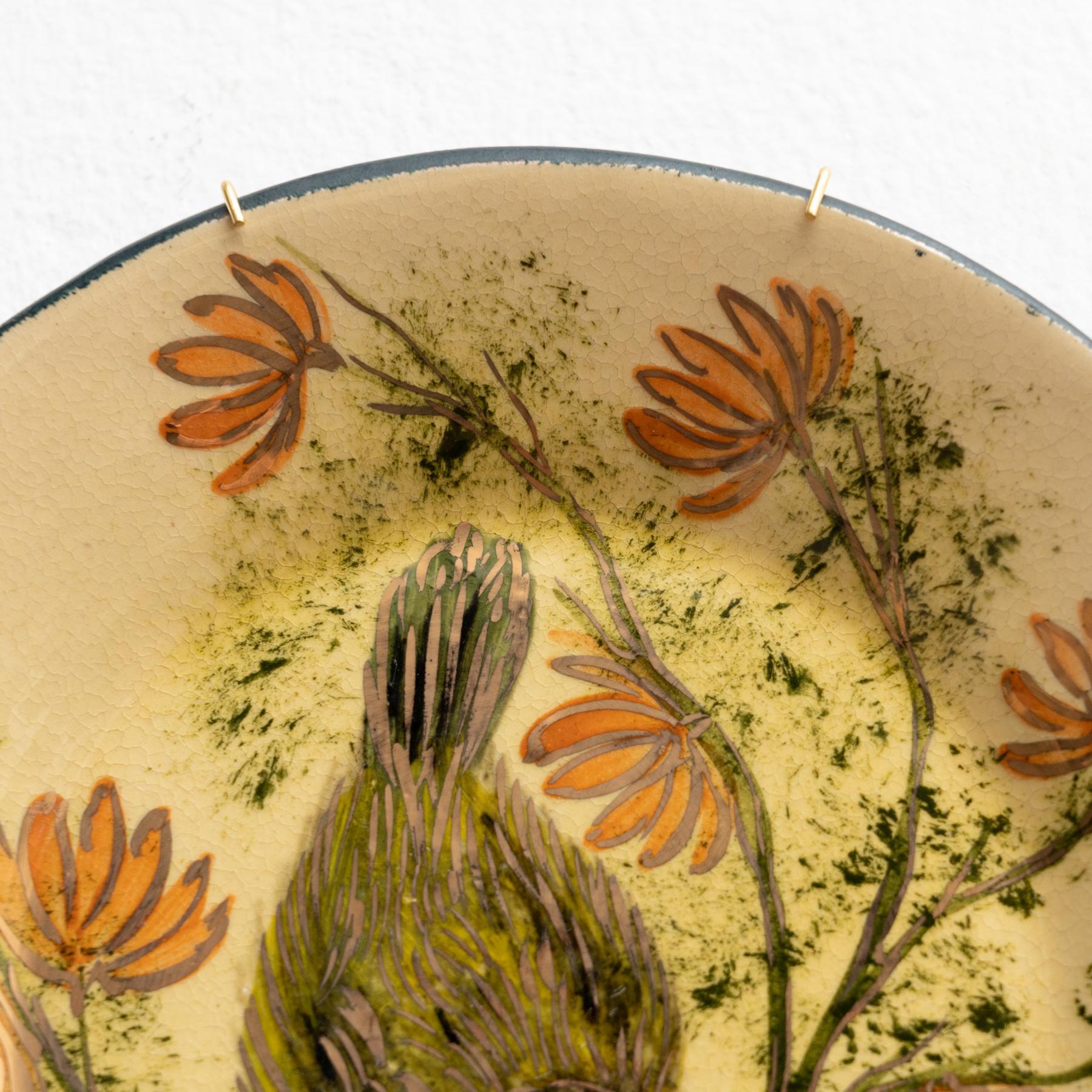 Piatto tradizionale in ceramica dipinto a mano dall'artista catalano Diaz COSTA, circa 1960 in vendita 1