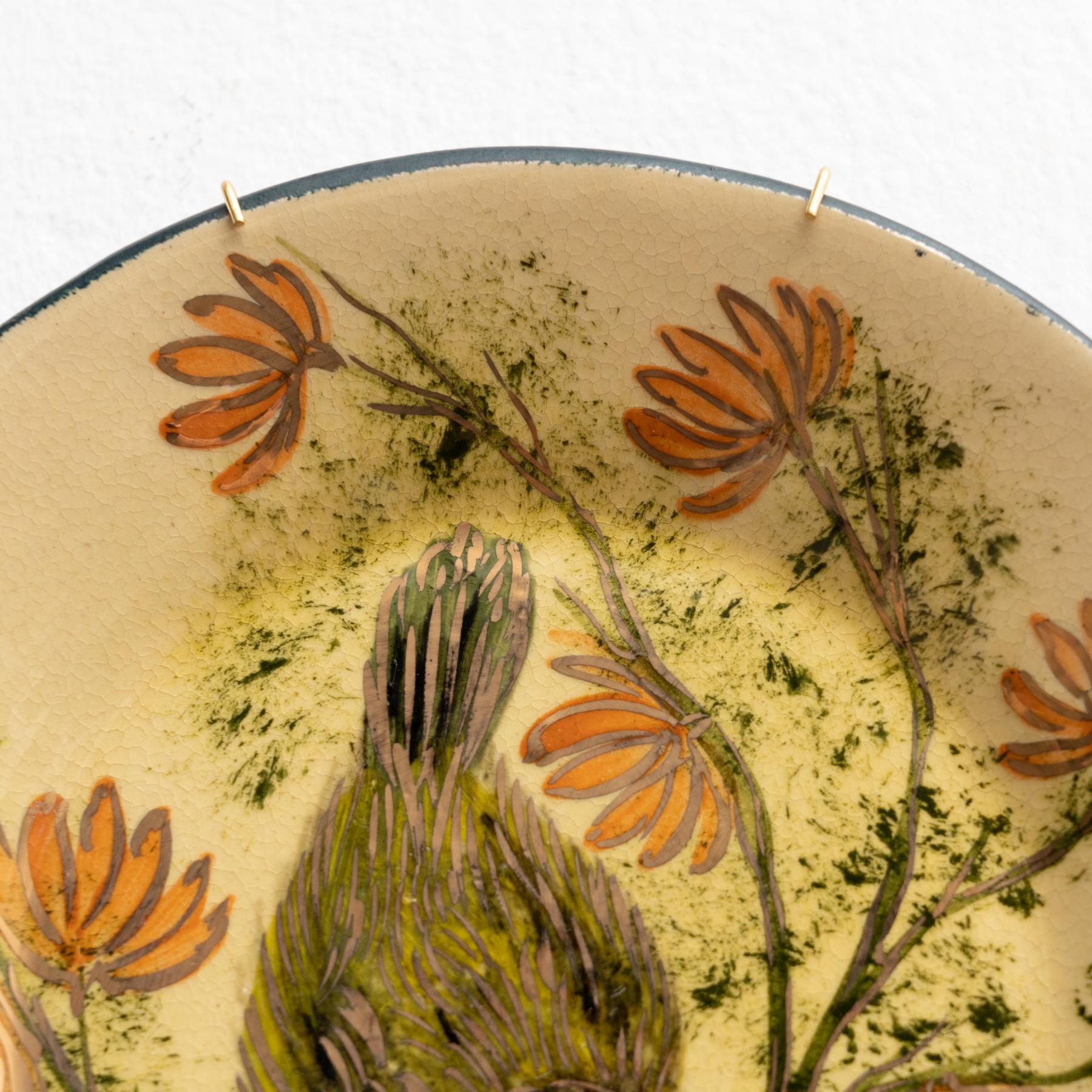 Ceramic Traditional Hand Painted Plate by Catalan Artist Diaz COSTA, circa 1960 For Sale 1