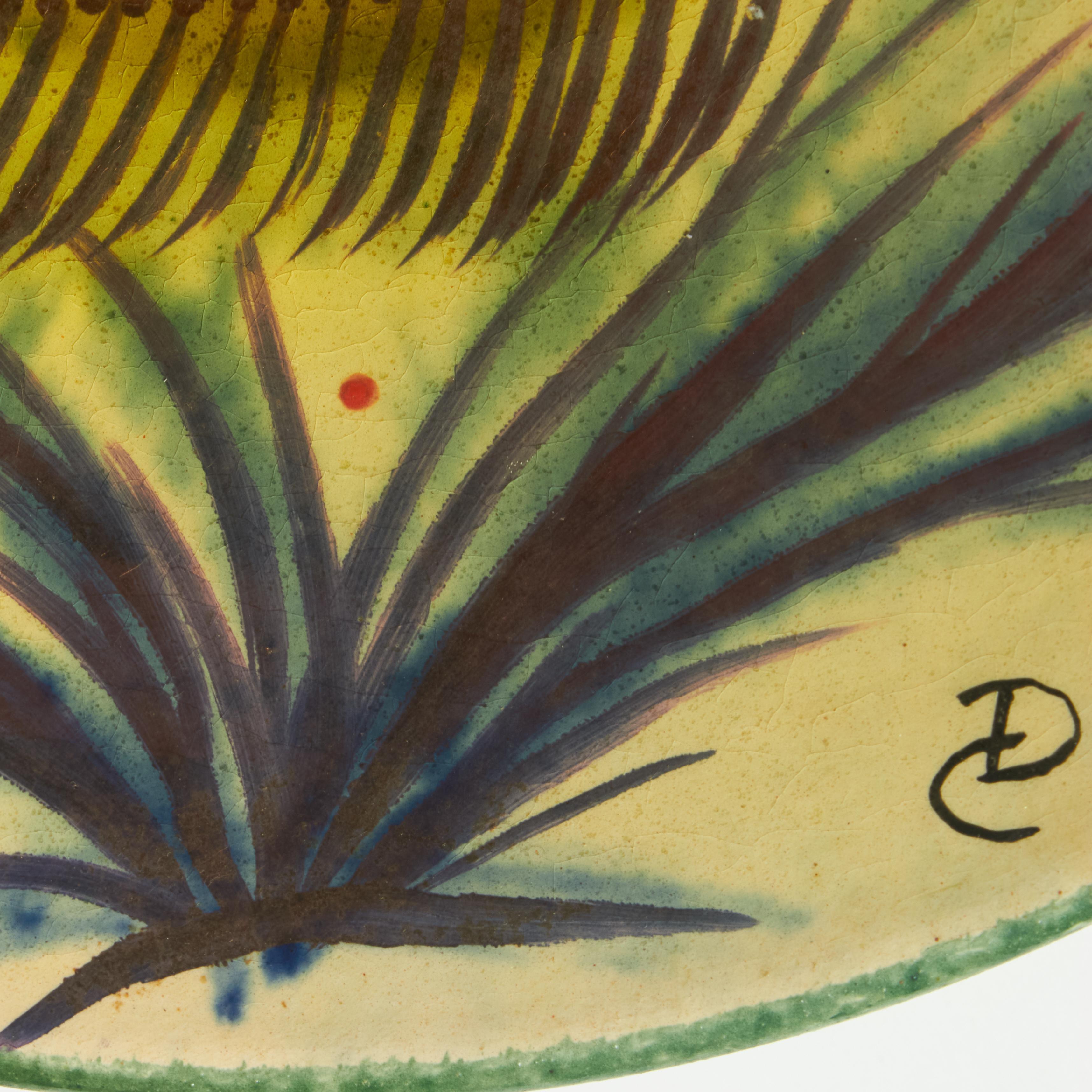 Assiette traditionnelle en céramique peinte à la main par l'artiste catalan Diaz Costa, datant d'environ 1960 en vente 1