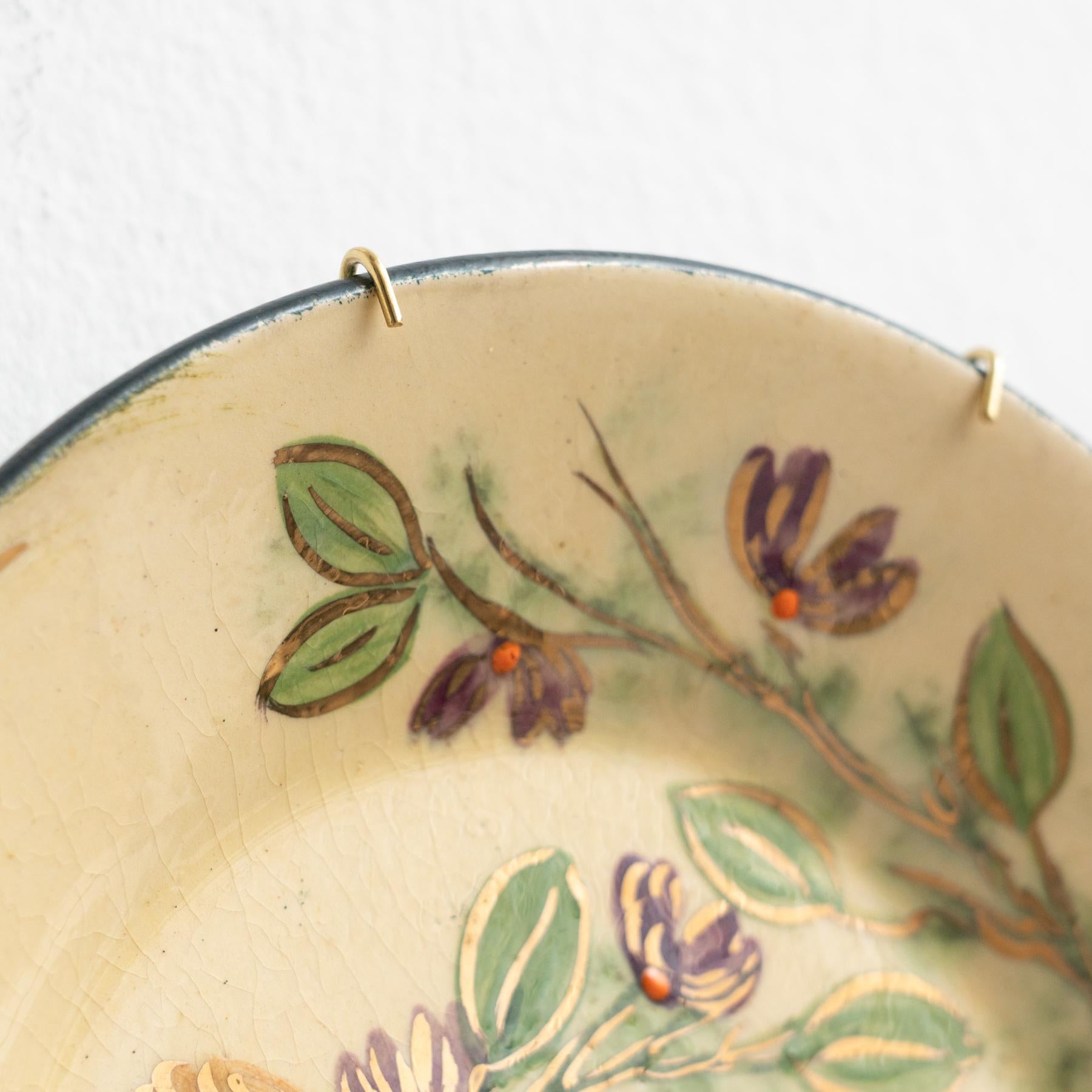 Traditioneller handbemalter Teller aus Keramik des katalanischen Künstlers Diaz COSTA, um 1960 im Angebot 3