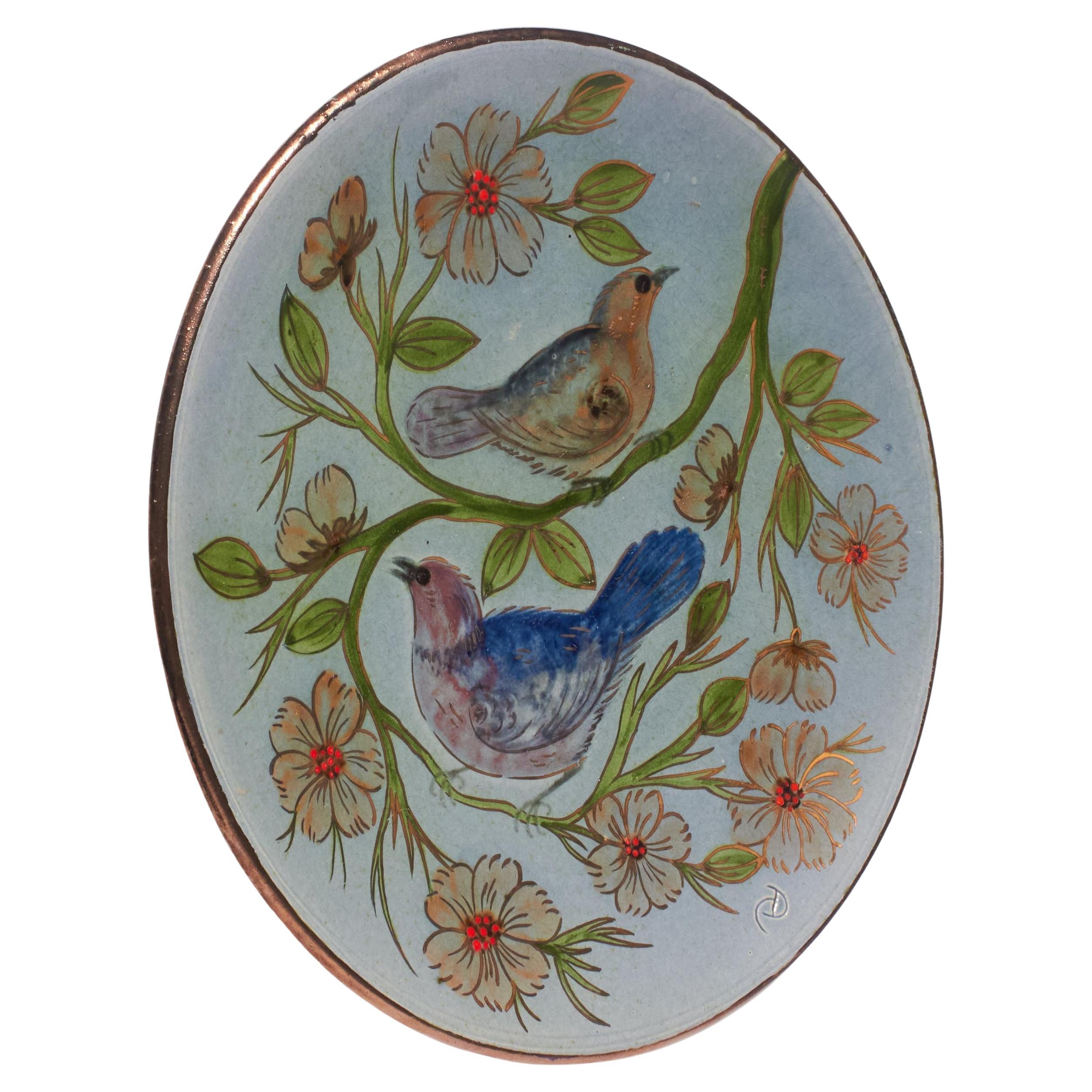 Ceramic Traditional Hand Painted Plate by Catalan Artist Diaz Costa, circa 1960 For Sale