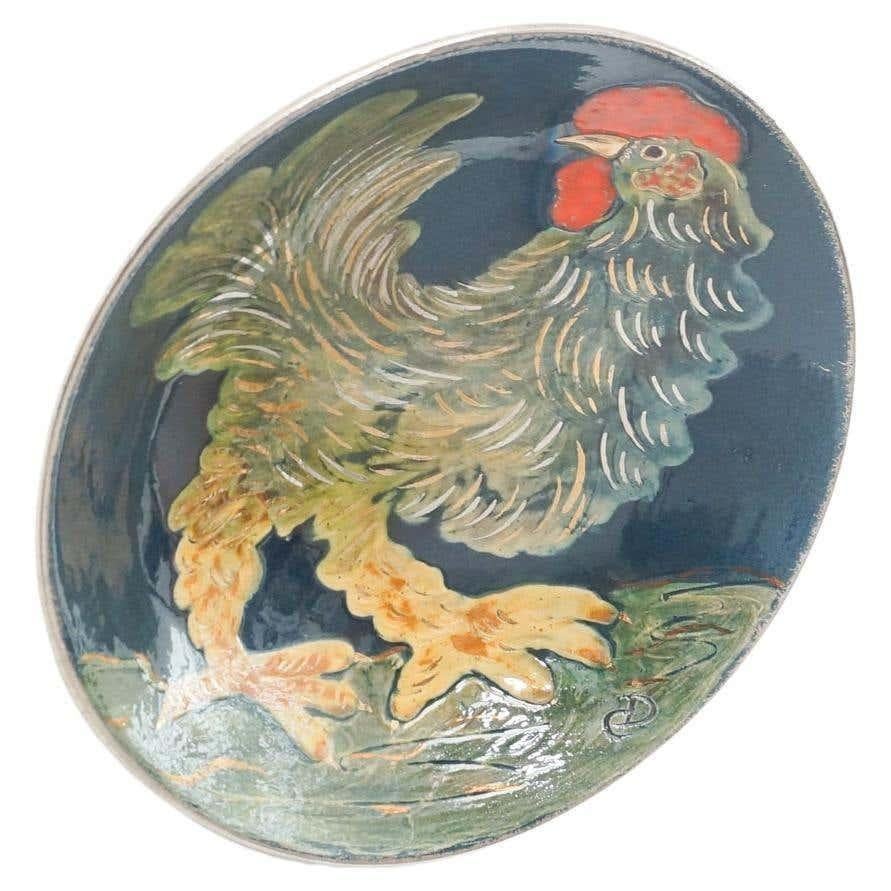 Ceramic Traditional Hand Painted Plate by Catalan Artist Diaz Costa, circa 1960 For Sale