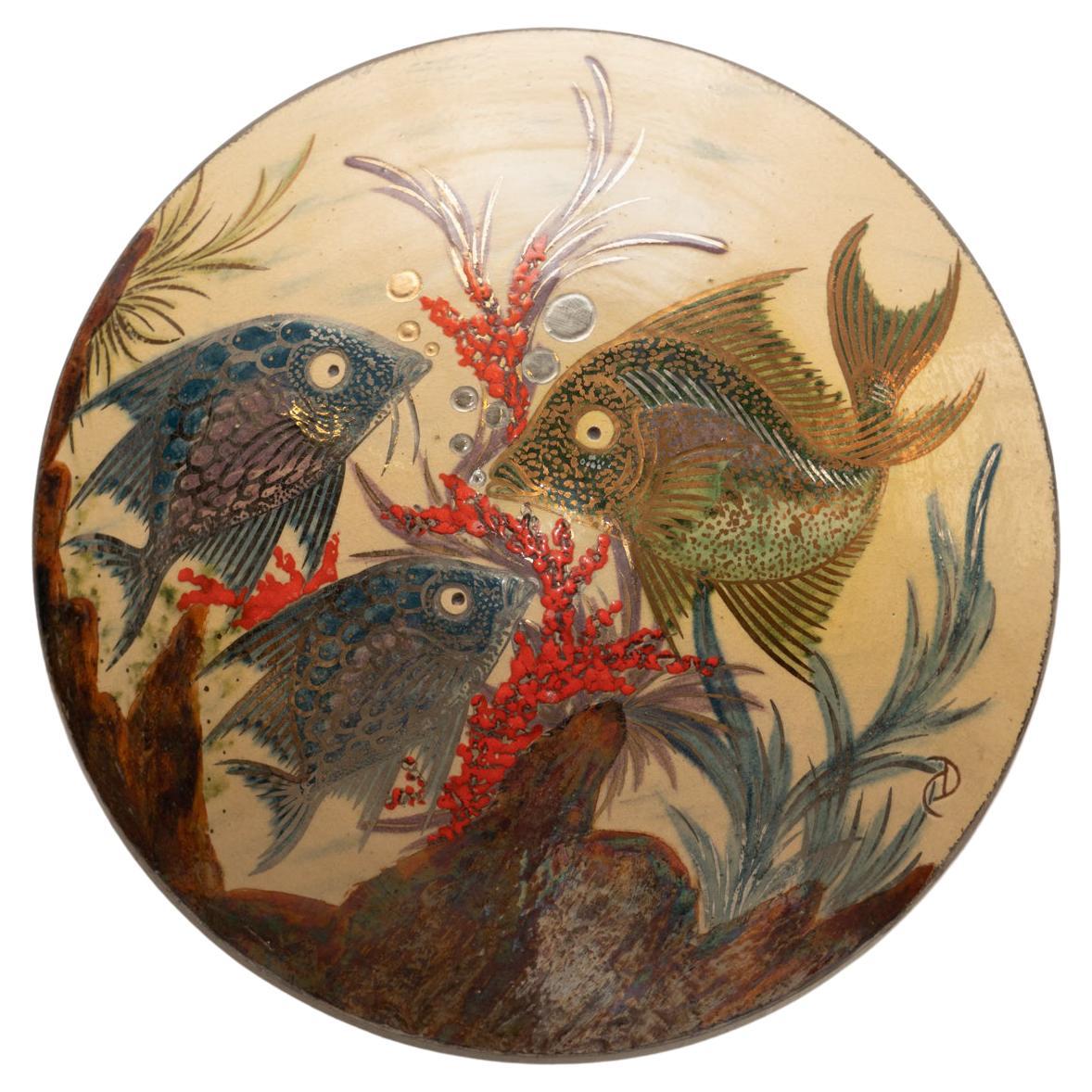 Ceramic Traditional Hand Painted Plate by Catalan Artist Diaz COSTA, circa 1960