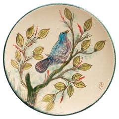 Retro Ceramic Traditional Hand Painted Plate by Catalan Artist Diaz Costa, circa 1960