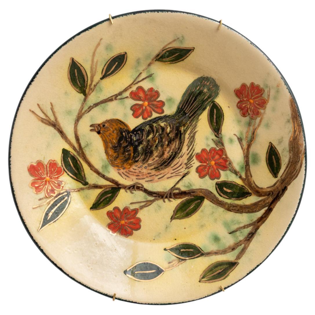Ceramic Traditional Hand Painted Plate by Catalan Artist Diaz COSTA, circa 1960 For Sale