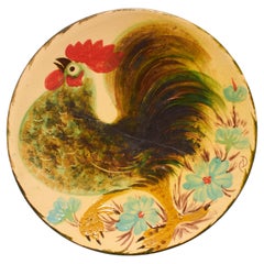 Vintage Ceramic Traditional Hand Painted Plate by Catalan Artist Diaz Costa, circa 1960