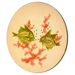 Traditioneller handbemalter Teller aus Keramik des katalanischen Künstlers Diaz Costa, um 1960