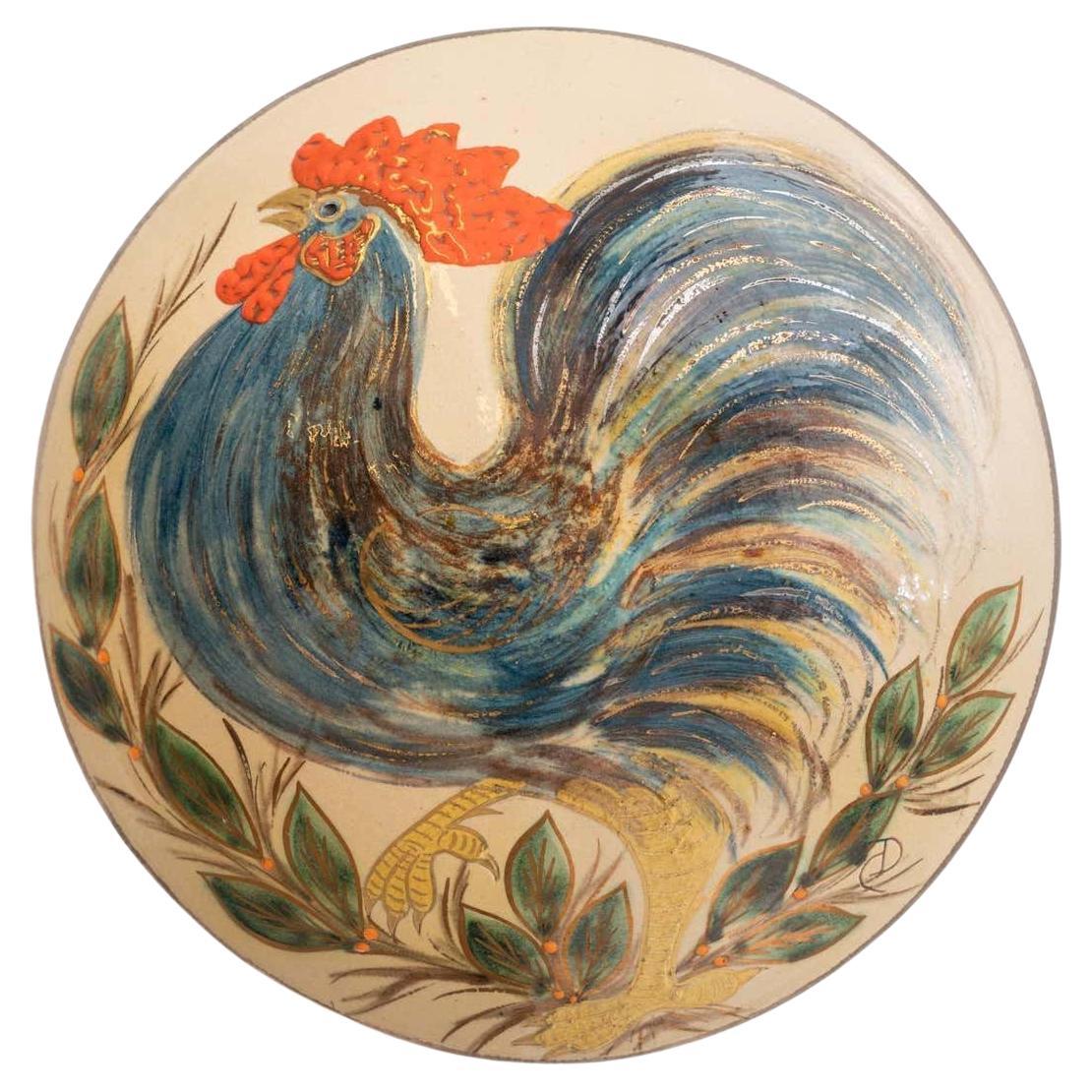 Ceramic Traditional Hand Painted Plate by Catalan Artist Diaz Costa, circa 1960