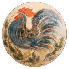 Piatto tradizionale in ceramica dipinto a mano dall'artista catalano Diaz Costa, circa 1960
