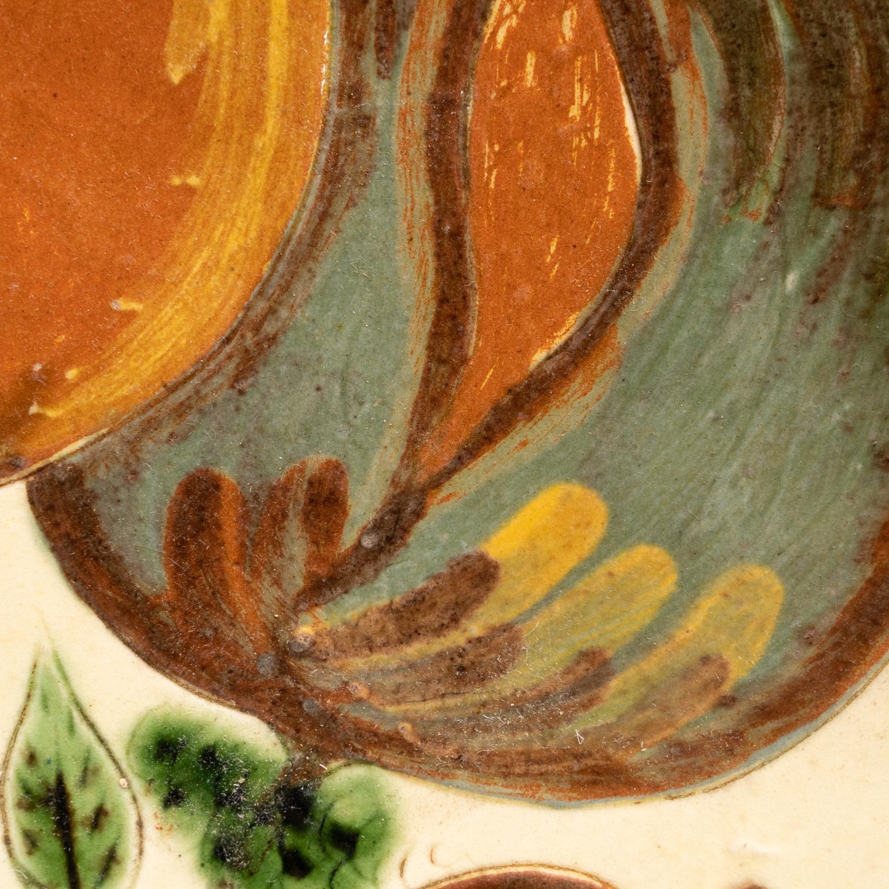 Plato de cerámica tradicional pintado a mano por el artista catalán Puigdemont, hacia 1960 en venta 3