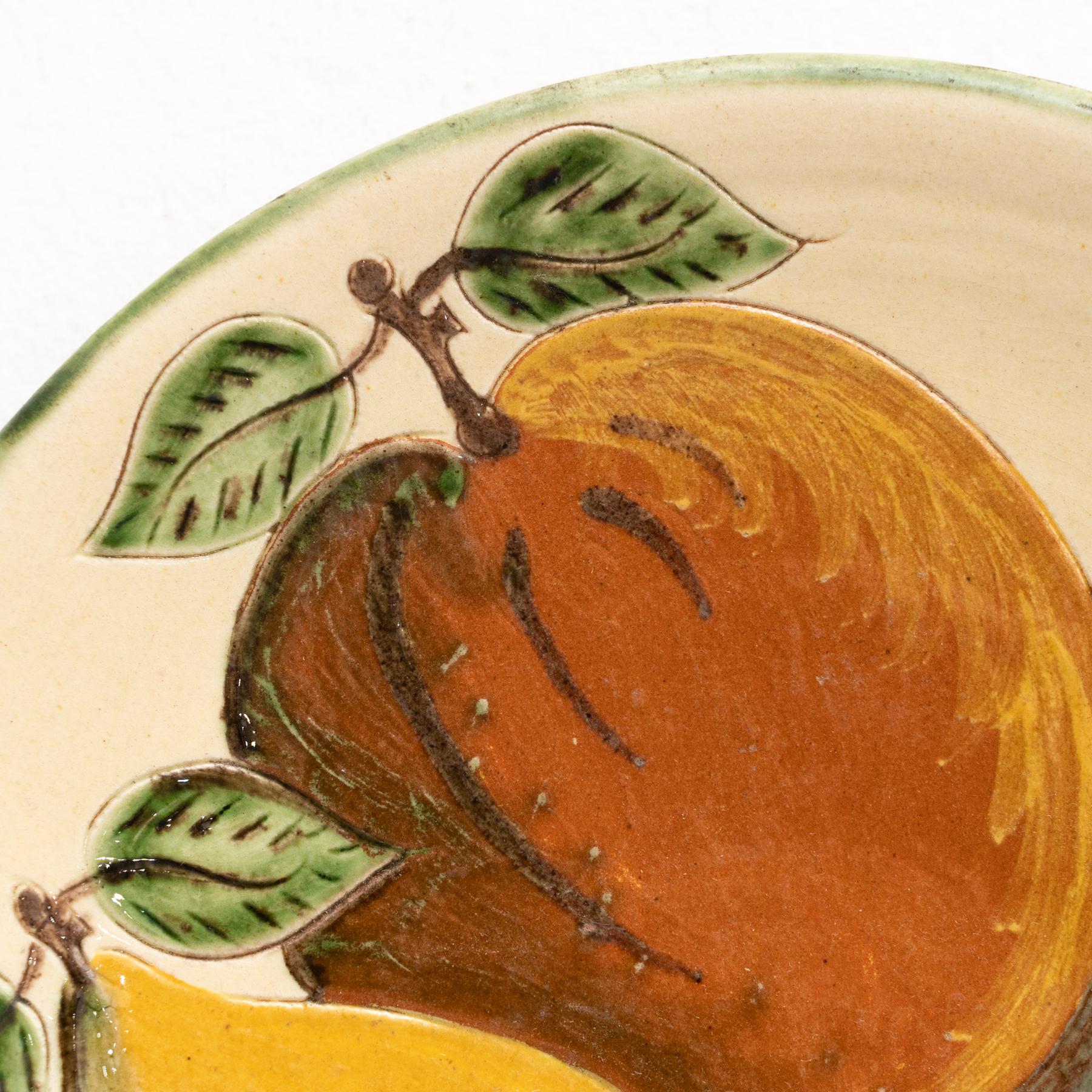 Ceramic Traditional Hand Painted Plate by Catalan Artist Puigdemont, circa 1960 2