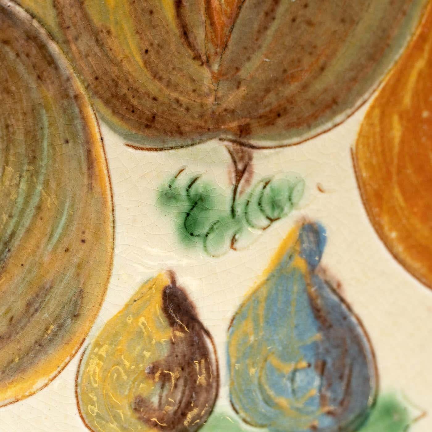 Ceramic Traditional Hand Painted Plate by Catalan Artist Puigdemont, circa 1960 For Sale 2