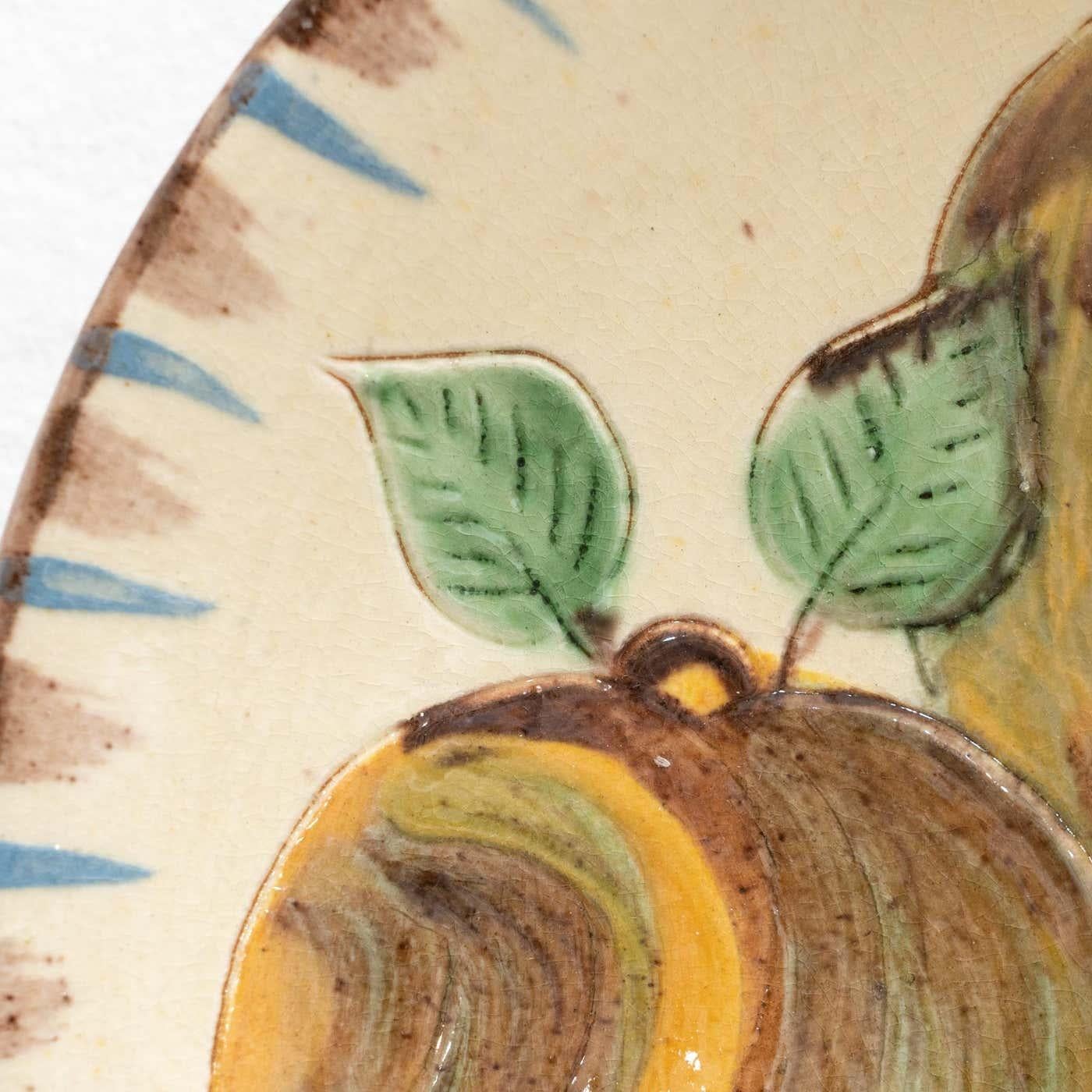 Ceramic Traditional Hand Painted Plate by Catalan Artist Puigdemont, circa 1960 For Sale 3