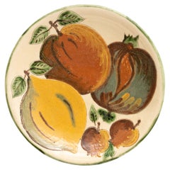 Vintage Ceramic Traditional Hand Painted Plate by Catalan Artist Puigdemont, circa 1960