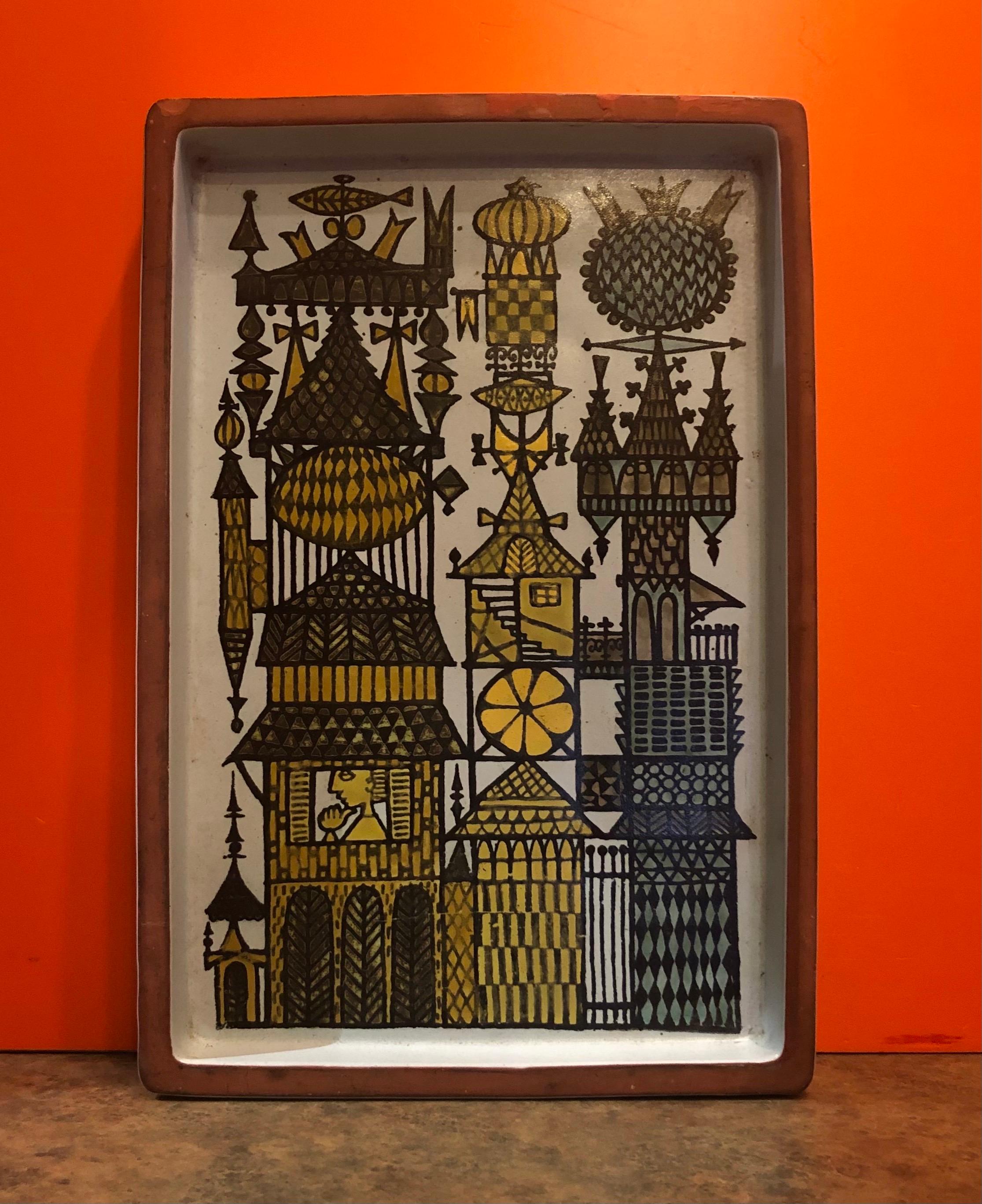 Keramisches Tablett oder Wandtafel von Stig Lindberg für Gustavsberg (Keramik) im Angebot