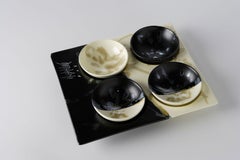 Ceramic Tray with 4 Bowls Ø 12, Handmade in Italy 2021, Choose Your Pattern
