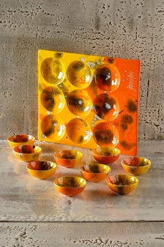 Ceramic Tray with 9 Bowls, Handmade in Italy 2021, Choose Your Pattern