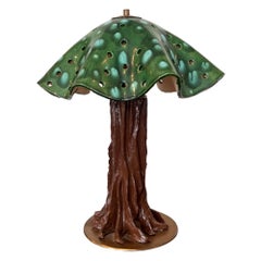Hand-Crafted Ceramic Tree Table Lamp, French Bohemian Design, 1960s