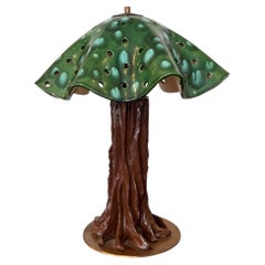 Hand-Crafted Ceramic Tree Table Lamp, French Bohemian Design, 1960s
