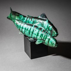 Ceramic Trout with Enameled Surface, Italy, Mid-20th Century