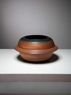 Brown Ceramic Tureen by Franco Bucci for Laboratorio Pesaro, Italy, 1960s