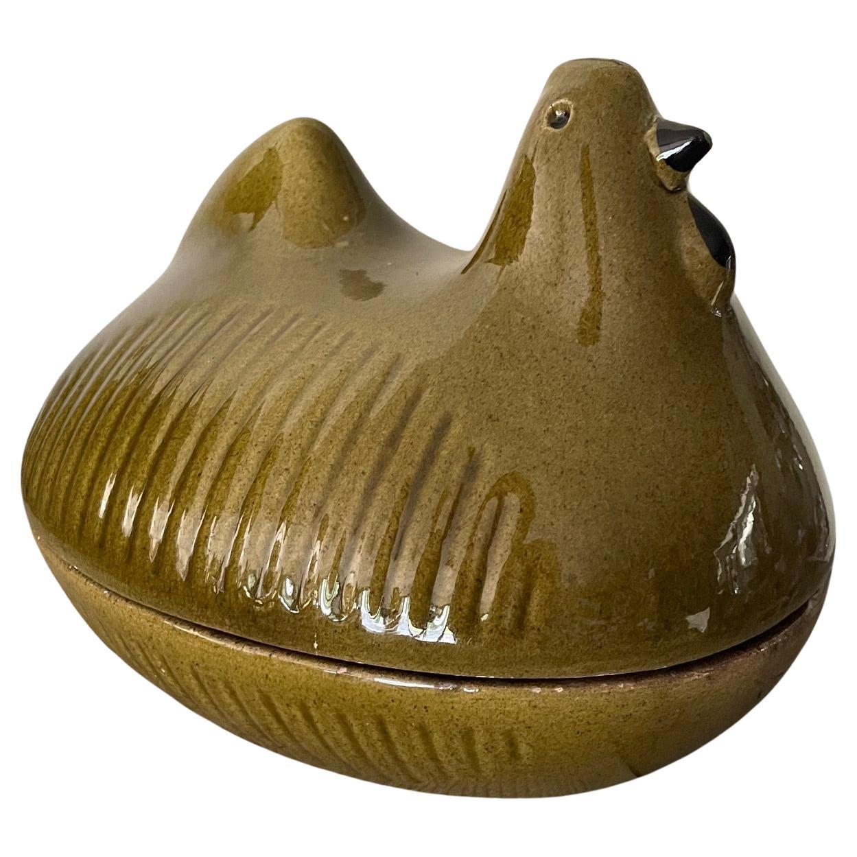 Ceramic tureen in the shape of a chicken For Sale