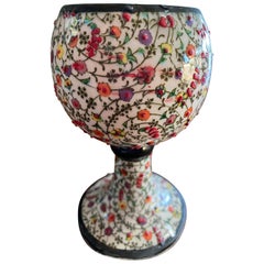 Ceramic Turkish Wine Hand Painted Goblets, Set of 8