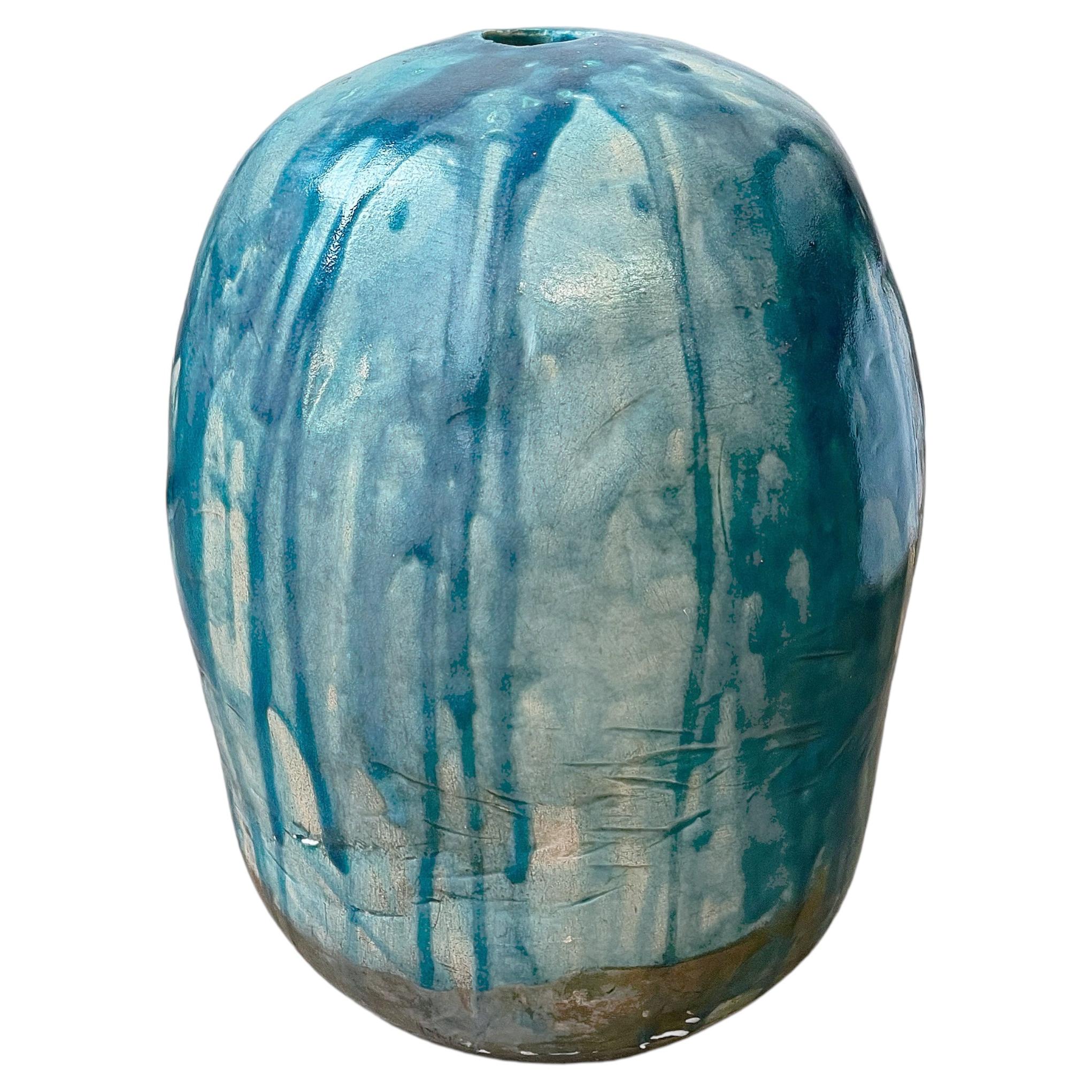 Vase en céramique turquoise