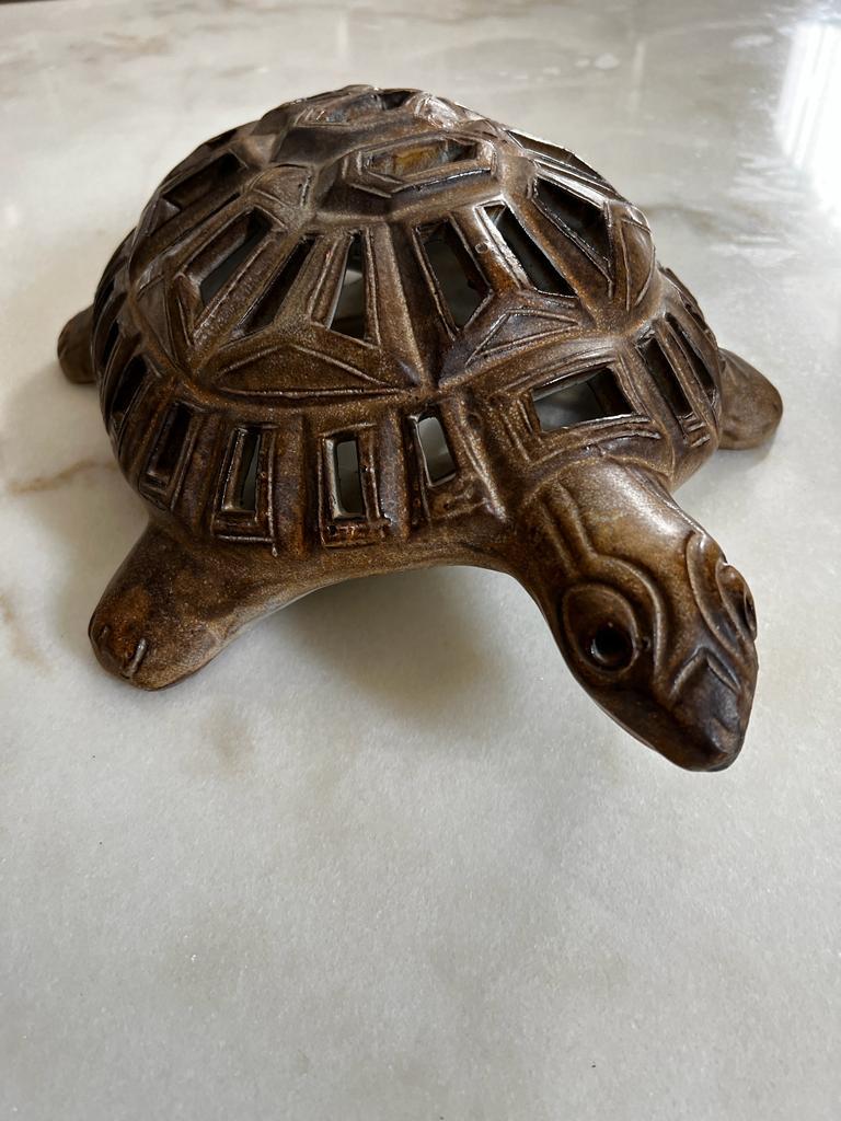 Mid-Century Modern Ceramic turtle lamp Agnes Escala 1970 