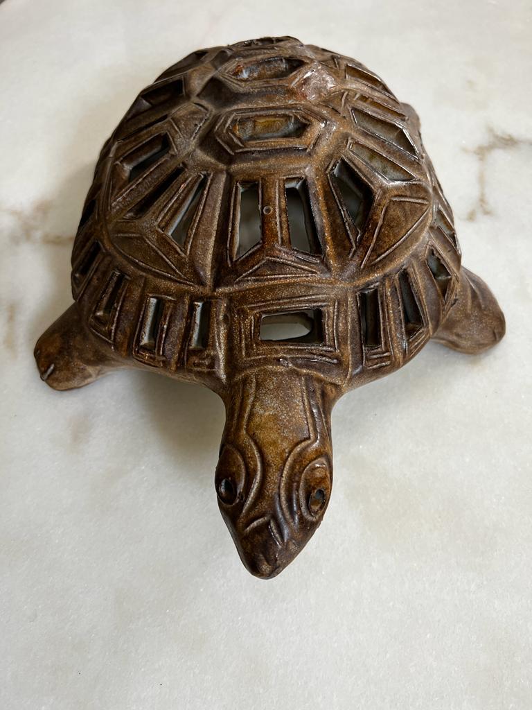 French Ceramic turtle lamp Agnes Escala 1970 