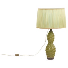 Vintage Ceramic Twisted Lamp, 1950s