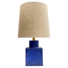 Ceramic ultramarine blue tablelamp