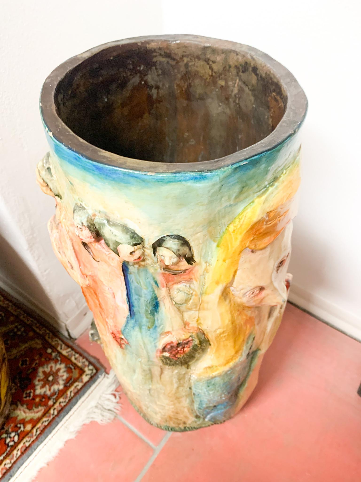 Ceramic Umbrella Stand by Pucci Painted and Sculpted by Hand from the 1950s For Sale 9