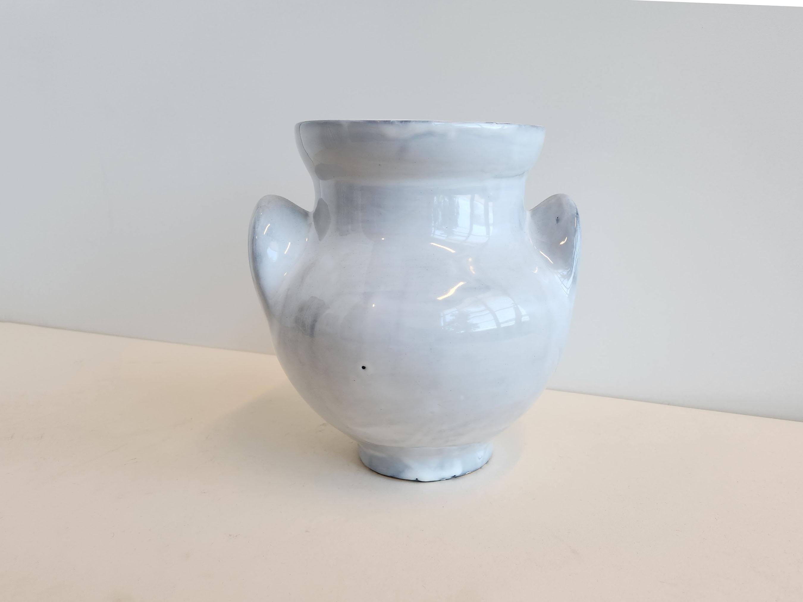 French Roger Capron - Ceramic Urn/Vase with Dove  For Sale