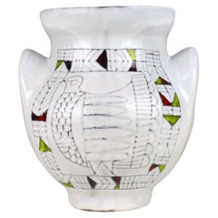 Ceramic Urn/Vase with Dove by Roger Capron