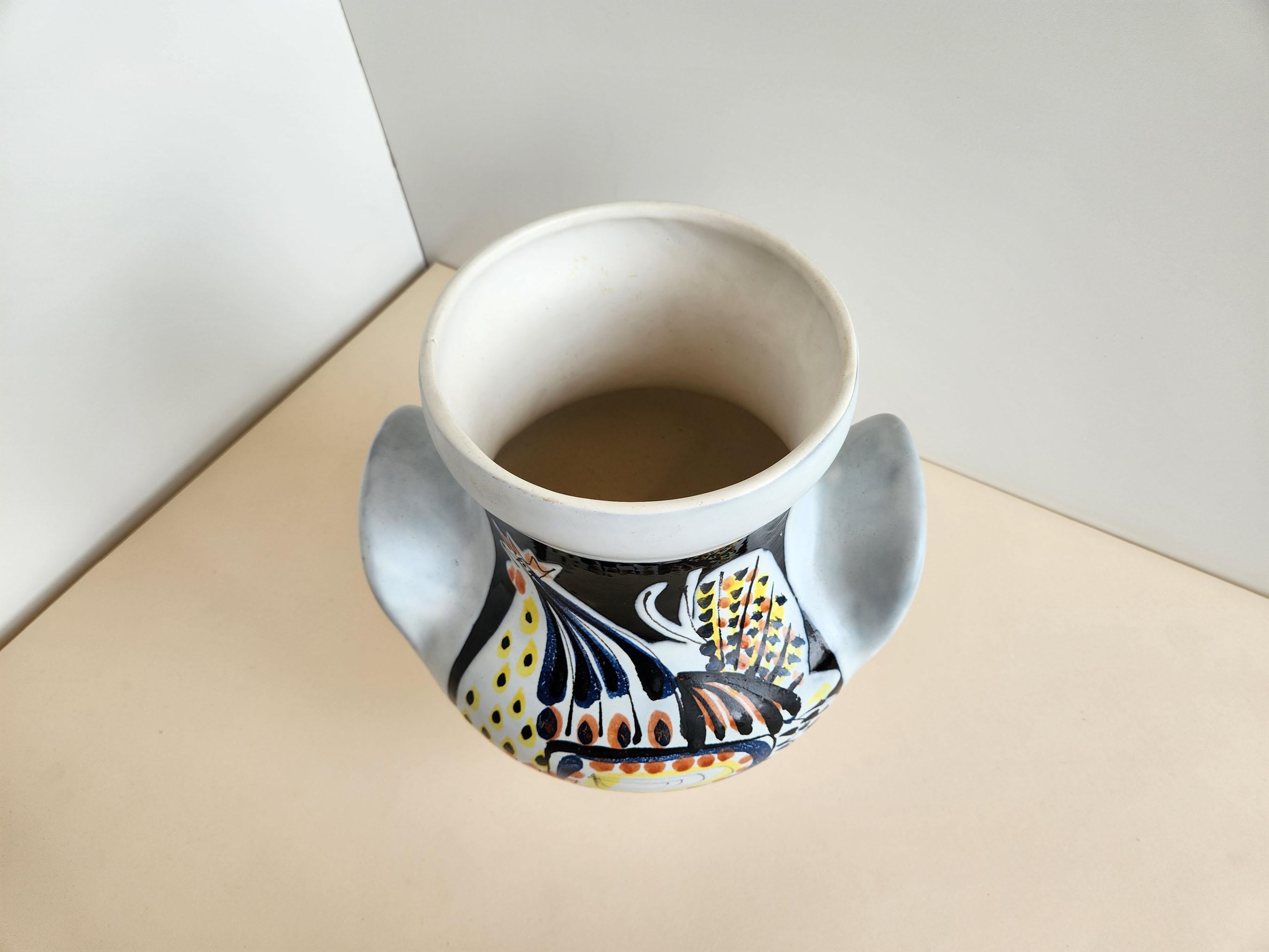 Roger Capron - Ceramic Urn/Vase with Rooster  For Sale 2