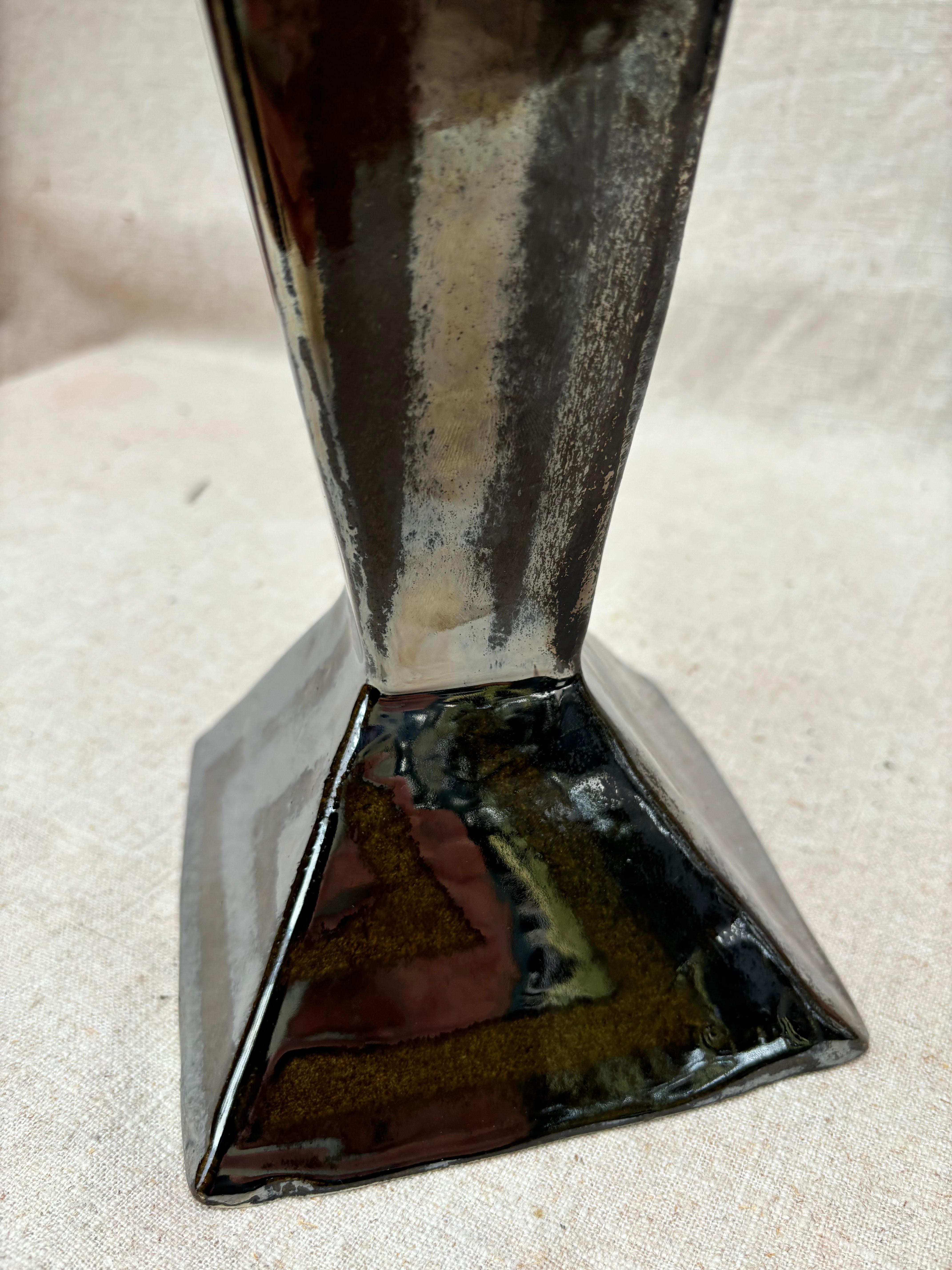 Vase en céramique V à glaçure palladium d'Alexey Krupinin Neuf - En vente à Topanga, CA