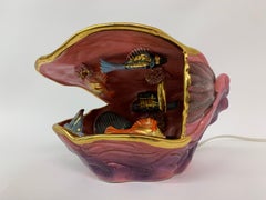 Lampe de table coquillage Vallauris, années 1960, France